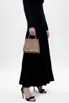 Alaïa Small Mina Perforated Leather Tote In Beige