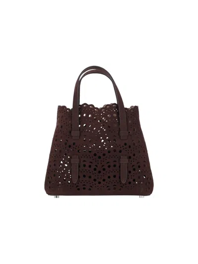 Alaïa 'mina 20' Small Tote Bag In Brown