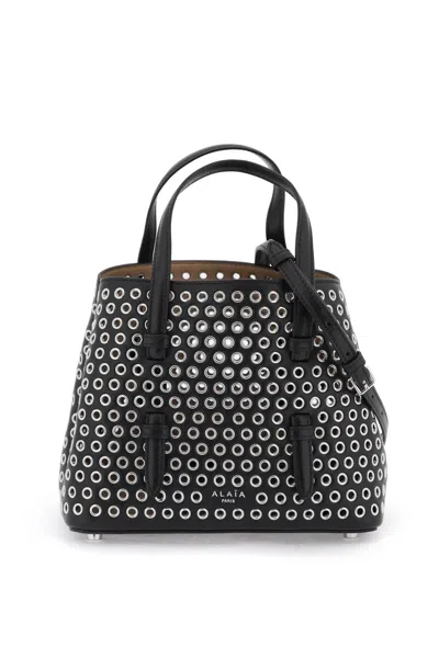 Alaïa Alaia 999 - Noir Mina Studded Leather Top-handle Bag In Black