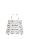 Alaïa Alaia White Mina Laser-cut Leather Top-handle Bag In White
