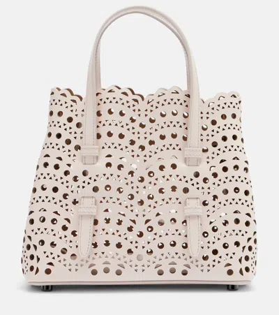 Alaïa Mina 20 Vienne Leather Tote Bag In Pink