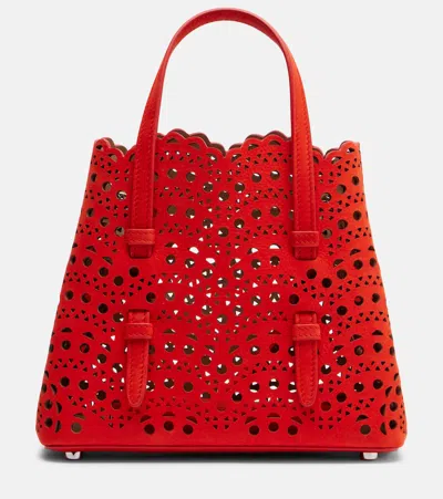 Alaïa Mina 20 Vienne Leather Tote Bag In Red