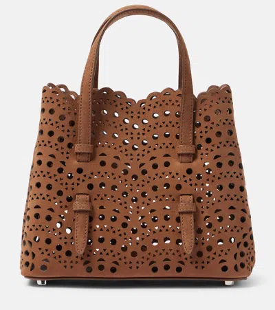 Alaïa Mina 20 Vienne Wave Leather Tote Bag In Black