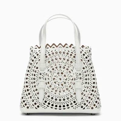 Alaïa Alaia White Mina 20 Laser-cut Leather Tote Bag