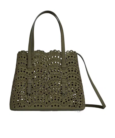 Alaïa Mina 25 Bag In Vienne Wave Nubuck In Purple