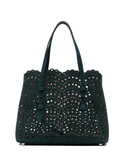 Alaïa Mina 25 Leather Handbag In Blue