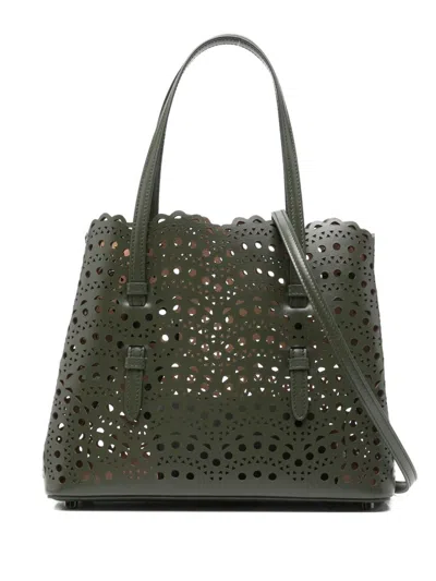 Alaïa Mina 25 Leather Handbag In Green