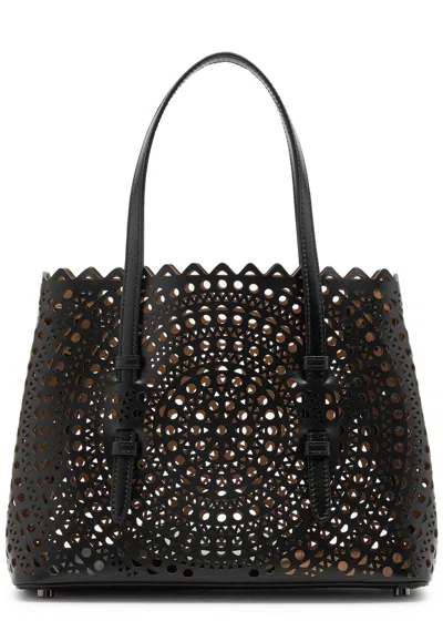 Alaïa Mina 25 Leather Top Handle Bag In Black