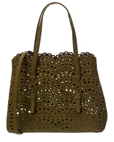 Alaïa Mina 25 Leather Tote In Green