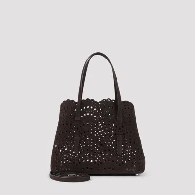 Alaïa Mina 25 Mini Calf Leather Shoulder Bag In Brown