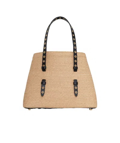 ALAÏA MINA 25 STRAW TOTE BAG