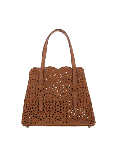 Alaïa 'mina 25' Tote Bag In Brown