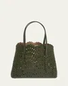 Alaïa Mina 25 Tote Bag In Vienne Wave Perforated Leather