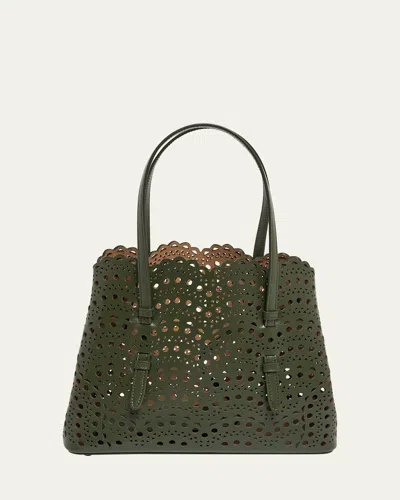 Alaïa Mina 25 Tote Bag In Vienne Wave Perforated Leather