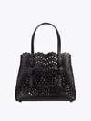 Alaïa Mina 25 Bag In Luxurious Wave Calf Leather In Black