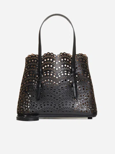 Alaïa Mina 25 Vienne Leather Bag In Black