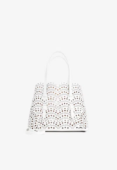 Alaïa Mina 25 Vienne Tote Bag In White