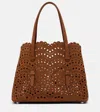 Alaïa Mina 25 Vienne Wave Leather Tote Bag In Brown