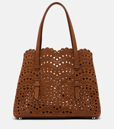 Alaïa Mina 25 Vienne Wave Leather Tote Bag In Brown