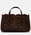 Alaïa Mina 25 Vienne Wave Small Suede Tote Bag