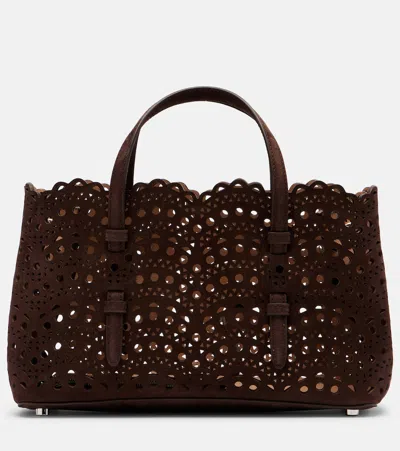 Alaïa Mina 25 Vienne Wave Small Suede Tote Bag
