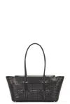 Alaïa Neo Mina 20 Perforated Top-handle Bag In Leather In Noir
