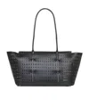 Alaïa Neo Mina 20 Perforated Top-handle Bag In Leather In Black