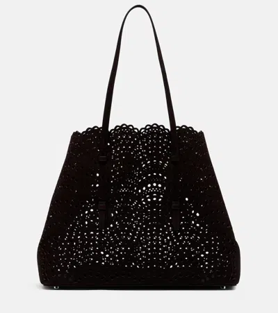 Alaïa Mina 37 Large Leather Tote Bag In Brown