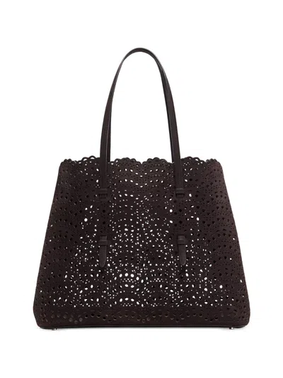 Alaïa Alaia Mina 37 Tote Bag In Brunfume