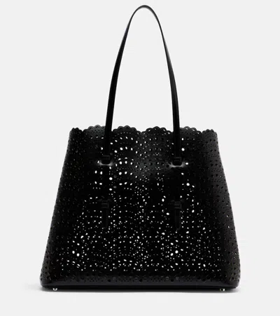 Alaïa Mina 37 Bag In Vienne Wave Calfskin In Black