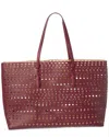 Alaïa Mina 44 Leather Tote In Brown