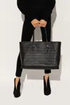 Alaïa Mina 44 Perforated Leather Tote In Black