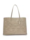 Alaïa Mina 44 Perforated Leather Tote In Nude & Neutrals