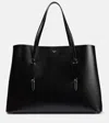 Alaïa Mina 50 Large Leather Tote Bag In Black