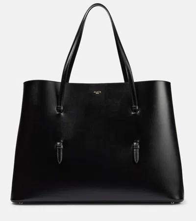 Alaïa Mina 50 Large Leather Tote Bag In Black