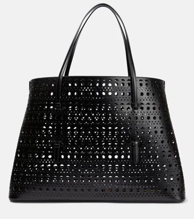 Alaïa Mina 50 Vienne East-west Tote Bag In 999 - Noir