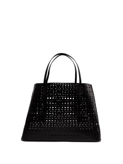 Alaïa Mina 50 Vienne East-west Tote Bag In 999 - Noir