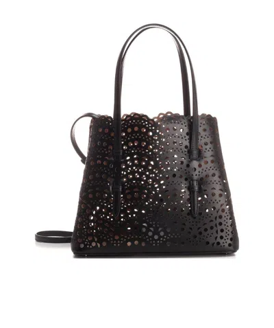 Alaïa Mini Leather Tote Bag In Black