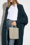 Alaïa Mina Perforated Leather Tote In Beige