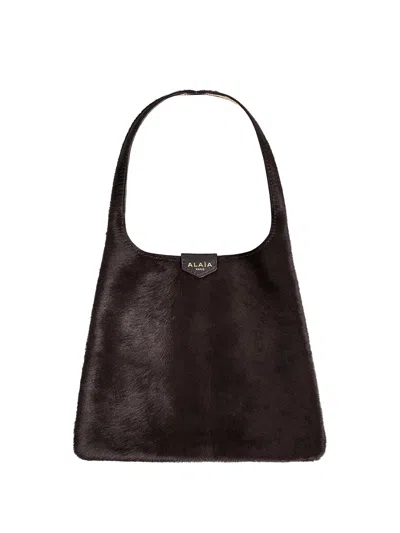 Alaïa Alaia Mini Borsa Hobo In Cavallino In Black