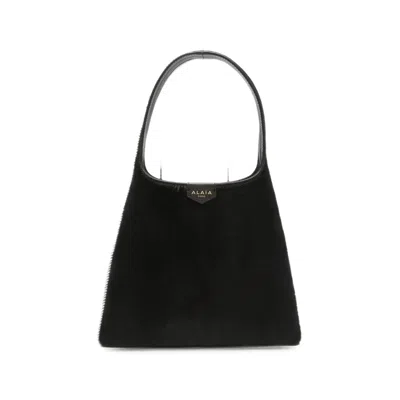 Alaïa Mini Brown Shoulder Bag In Black