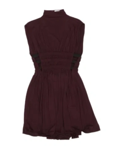 Alaïa Mock-neck Waist-cutout Jersey Backless Mini Dress In Burgundy