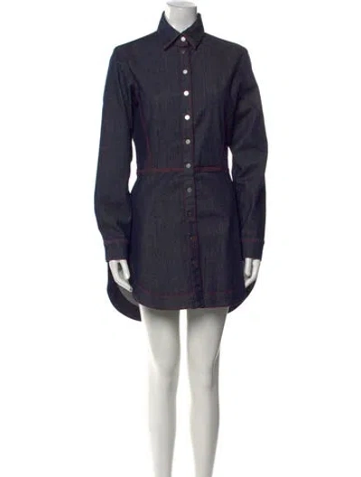 Pre-owned Alaïa Mini Dress In Blue