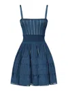 Alaïa Mini Dress Crinoline In Blue