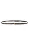 Alaïa Mini Grommet Skinny Leather Wrap Belt In Noir