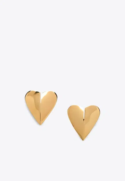 Alaïa Mini Le Coeur Brass Earrings In Gold