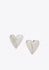 Alaïa Mini Le Coeur Brass Earrings In Brown
