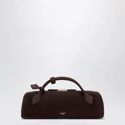Alaïa Alaia Mini Le Teckel Suede Goat Leather Pouch In Brown