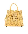 Alaïa Mini Mina Leather Tote Bag In Yellow