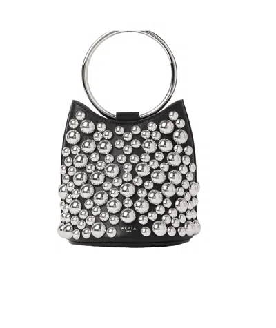 Alaïa Mini Ring Bucket Bag In Black
